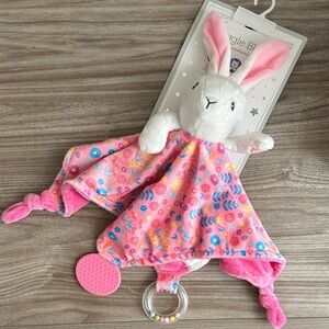 Snuggle Blankie, Floral Pink Bunny Comfort Toy